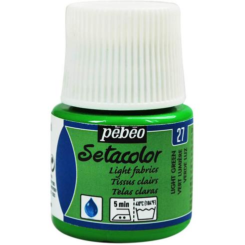 Pintura Pébéo Setacolor Tejidos Claros Verde Luz 45 ml