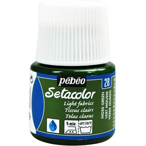 Pintura Pébéo Setacolor Tejidos Claros Verde Musgo 45 ml