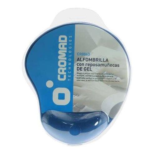 Tapete de Rato com Apoio de Pulso em Gel e Base Antiderrapante 235x195mm Cromado