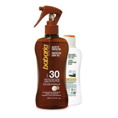 BABARIA PACK PROTECTIVE OIL SPF30 COCO + AFTER SUN ALOE VERA BALM 100 ML GRÁTIS