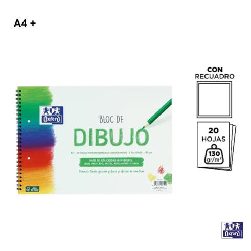 Bloco de Desenho A4+ 20H Caixa 130 G/M² Oxford