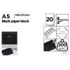 Bloco de Desenho Papel Preto 200 G/M² A5 20 Folhas