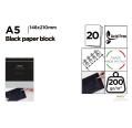 Bloco de Desenho Papel Preto 200 G/M² A5 20 Folhas