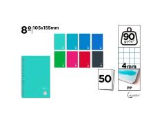 Bloco PP Octavo 50 Folhas Grelha 4 mm
