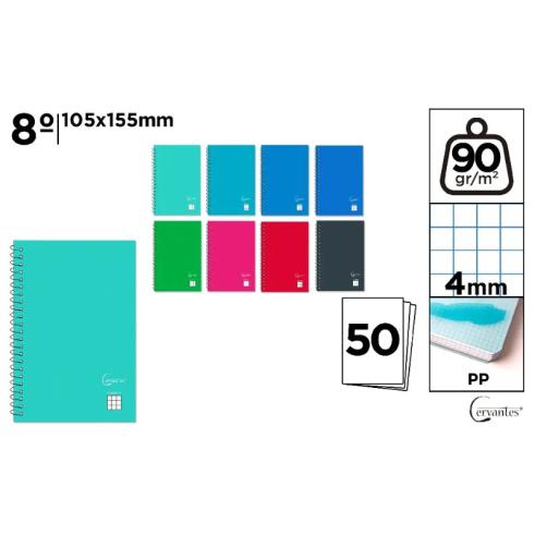 Bloco PP Octavo 50 Folhas Grelha 4 mm