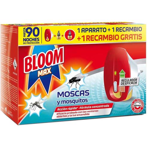 BLOOM MAX INSECTICIDA ELÉTRICO + 1 APARELHO + 2 PEÇAS DE REPOSIÇÃO