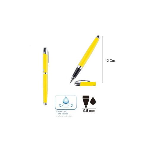 Caneta Rollerball Elegante 0,5mm Amarela