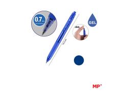 CANETA RETRÁTIL PONTA DE TINTA GEL DE 0,7 mm AZUL MP
