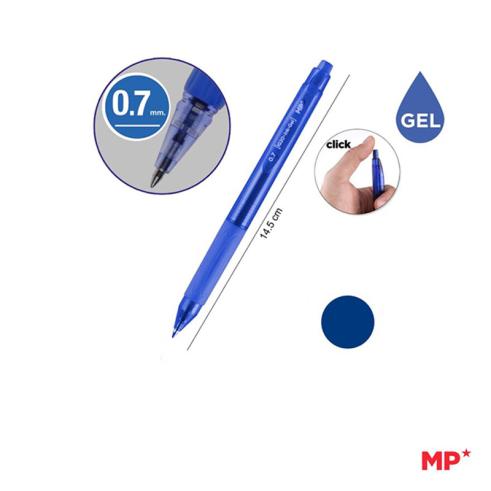 CANETA RETRÁTIL PONTA DE TINTA GEL DE 0,7 mm AZUL MP