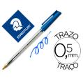 Caneta Esferográfica Staedtler Stick Azul com Tampa