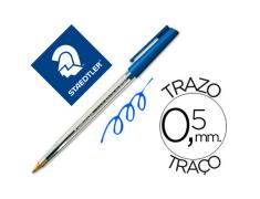 Caneta Esferográfica Staedtler Stick Azul com Tampa
