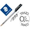 Caneta Esferográfica Staedtler Stick Preto com Tampa