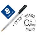 Caneta Esferográfica Staedtler Stick Preto com Tampa