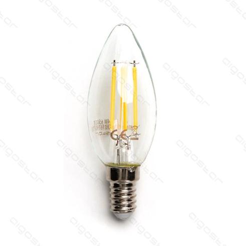 Lâmpada LED de filamento E14 C35 4W Luz Quente 2700K