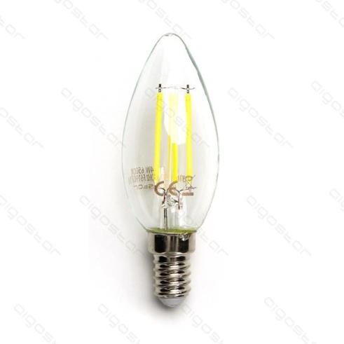 Lâmpada de filamento LED E14 C35 4W Luz Fría 6500K