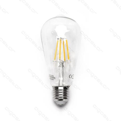 Lâmpada de filamento LED E27 ST64 8W luz fria 6500K