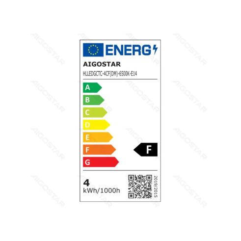 Lâmpada de filamento LED Regulável E14 C35 4W Luz fria 6500K