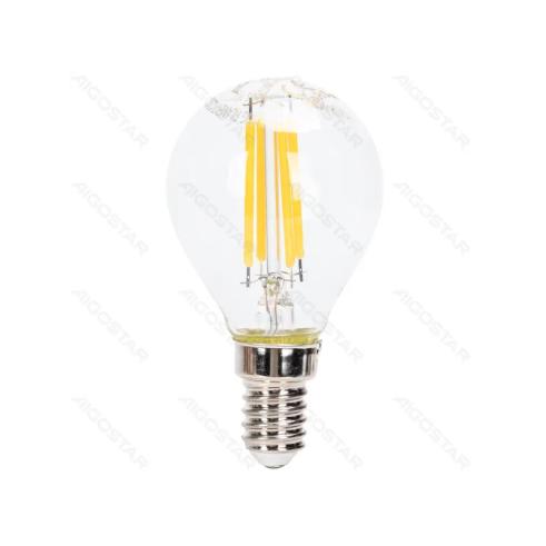 Lâmpada LED Filamento Regulável E14 G45 4W Luz Quente 2700K