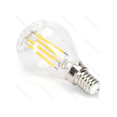 Lâmpada LED Filamento Regulável E14 G45 4W Luz Quente 2700K