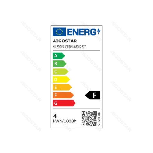 Lâmpada de filamento LED E27 G45 4W Luz Fría 6500K