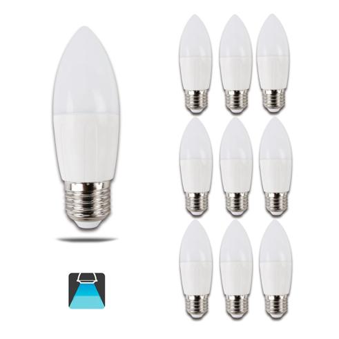 LED BULB A5 C37 / 5W E27 6400K LUZ BRANCA (CONJUNTO DE 10 UNIDADES)