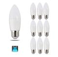 LED BULB A5 C37 / 6W E27 6400K LUZ BRANCA (CONJUNTO DE 10 UNIDADES)