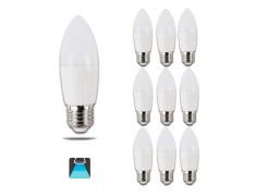 LED BULB A5 C37 / 6W E27 6400K LUZ BRANCA (CONJUNTO DE 10 UNIDADES)