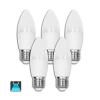 LED BULB A5 C37 / 6W E27 6400K LUZ BRANCA (CONJUNTO DE 5 UNIDADES)