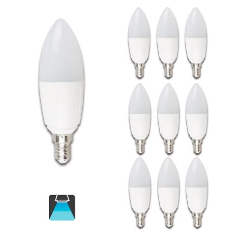 LED BULB A5 C37 / 7W E14 6400K LUZ BRANCA (CONJUNTO DE 10 UNIDADES)