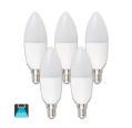 LED BULB A5 C37 / 7W E27 6400K LUZ BRANCA (CONJUNTO DE 5 UNIDADES)