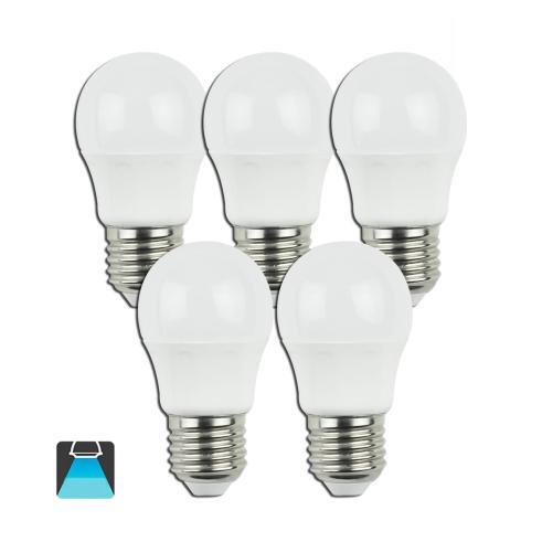 LED BULB A5 G45 BIG ANGLE / LUZ BRANCA 6W E27 6400K (PACOTE DE 5 UNIDADES)