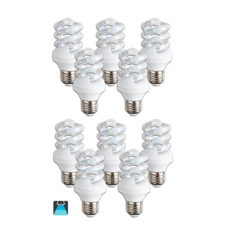 B5 ESPIRAL / 7W LED BULB E27 6400K LUZ BRANCA (PACK 10 UNIDADES)