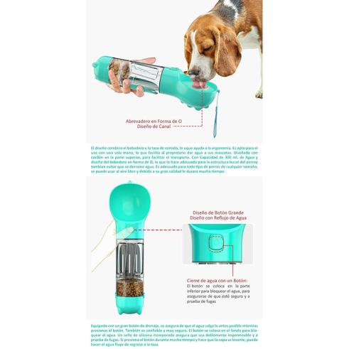 Garrafa de Água Pet Multifuncional Turquesa 300ml