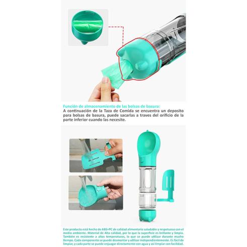 Garrafa de Água Pet Multifuncional Turquesa 300ml