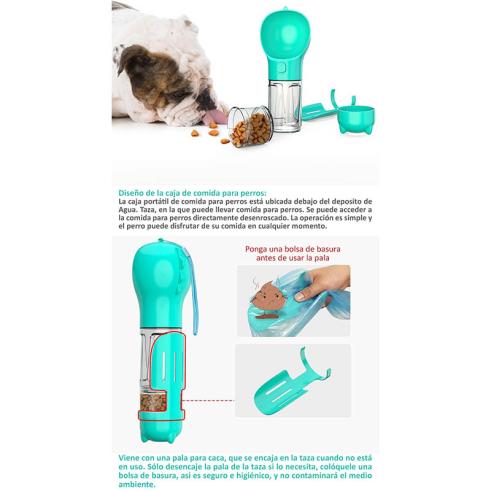 Garrafa de Água Pet Multifuncional Turquesa 300ml