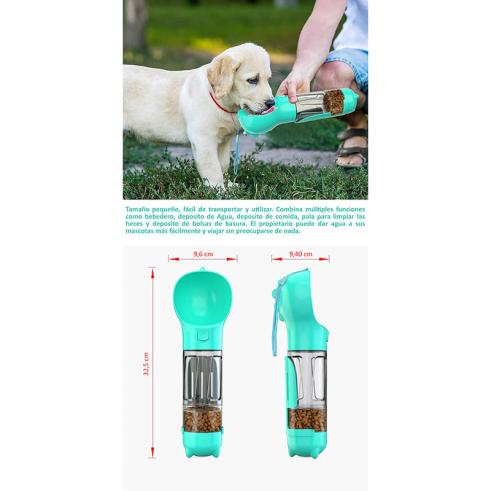 Garrafa de Água Pet Multifuncional Turquesa 300ml