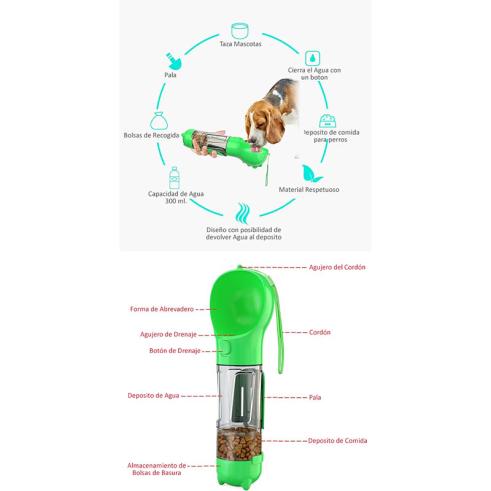 Garrafa de Água Pet Multifuncional Verde 300ml
