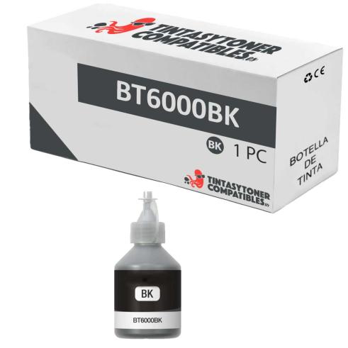 Frasco de Tinta Preta Compatível Brother BT6000
