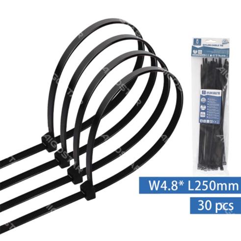 Abraçadeiras de Nylon Preto 30 unidades (W4.8*L250mm)