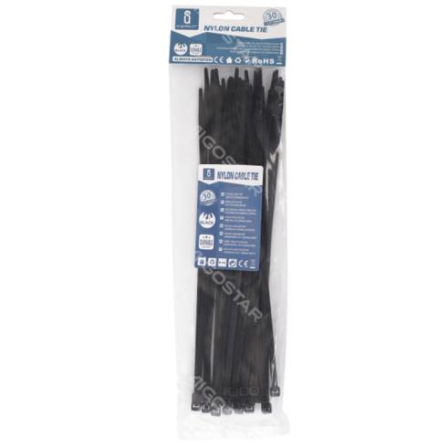 Abraçadeiras de Nylon Preto 30 unidades (W4.8*L250mm)