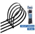 Abraçadeiras de Nylon Preto 40 unidades (W3,6*L200mm)