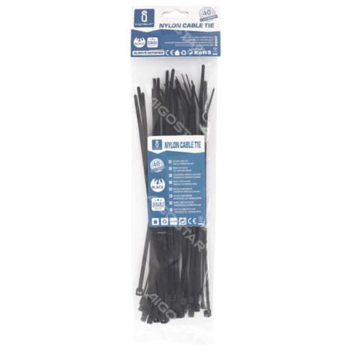 Abraçadeiras de Nylon Preto 40 unidades (W3,6*L200mm)