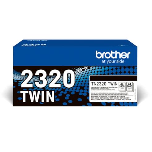 Brother TN2320 Preto Pacote de 2 Originais