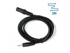 Cabo de áudio preto 3,5 mm macho para 3,5 mm fêmea 3 m