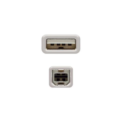 Cabo de impressora USB A 2.0 macho para USB B macho 1,80 m Nanocable