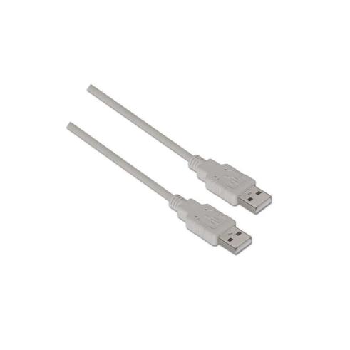 Cabo USB 2.0 Tipo A Macho para Macho 1.0m Cor Bege Aisens