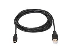 Cabo USB 2.0 - Tipo A Macho para Mini B Macho 1,8m Preto Aisens