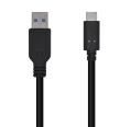 Cabo USB 3.1 Gen2 10Gbps 3A - Tipo USB-C/M-A Macho - 1,5m Preto Aisens