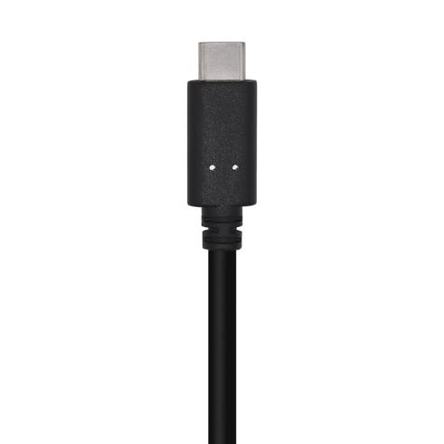 Cabo USB 3.1 Gen2 10Gbps 3A - Tipo USB-C/M-A Macho - 1,5m Preto Aisens