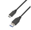 Cabo USB 3.1 Gen2 10Gbps 3A - Tipo USB-C/M-A Macho - 1,5m Preto Aisens